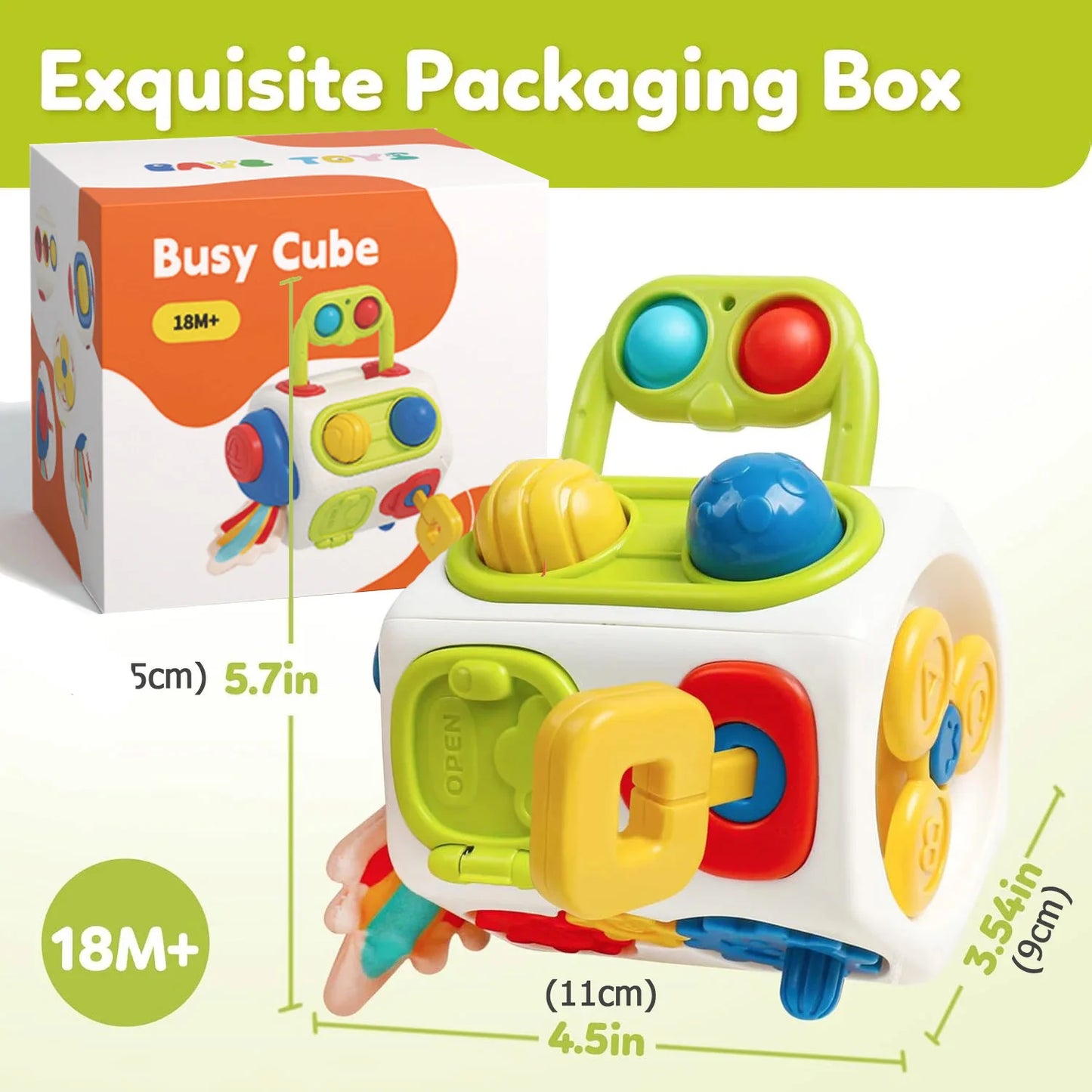 Montessori Busy Cube Toys for Toddler Sensory Activities Busy Board Early Educational Learning Travel Toys Gift for Kids