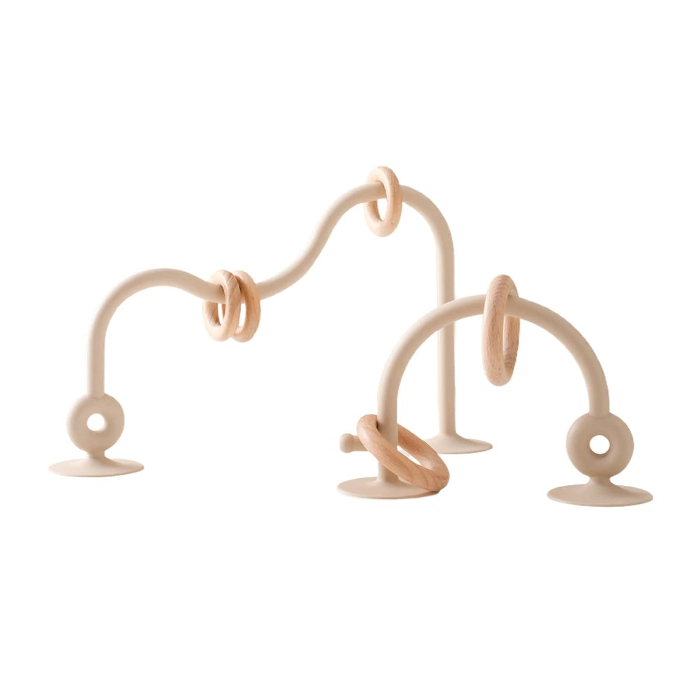 Baby Toy Silicone Educational Toys Infant Montessori Toy Teething Track Maze Wooden Roller Coaster Bead Baby Accessory Teether