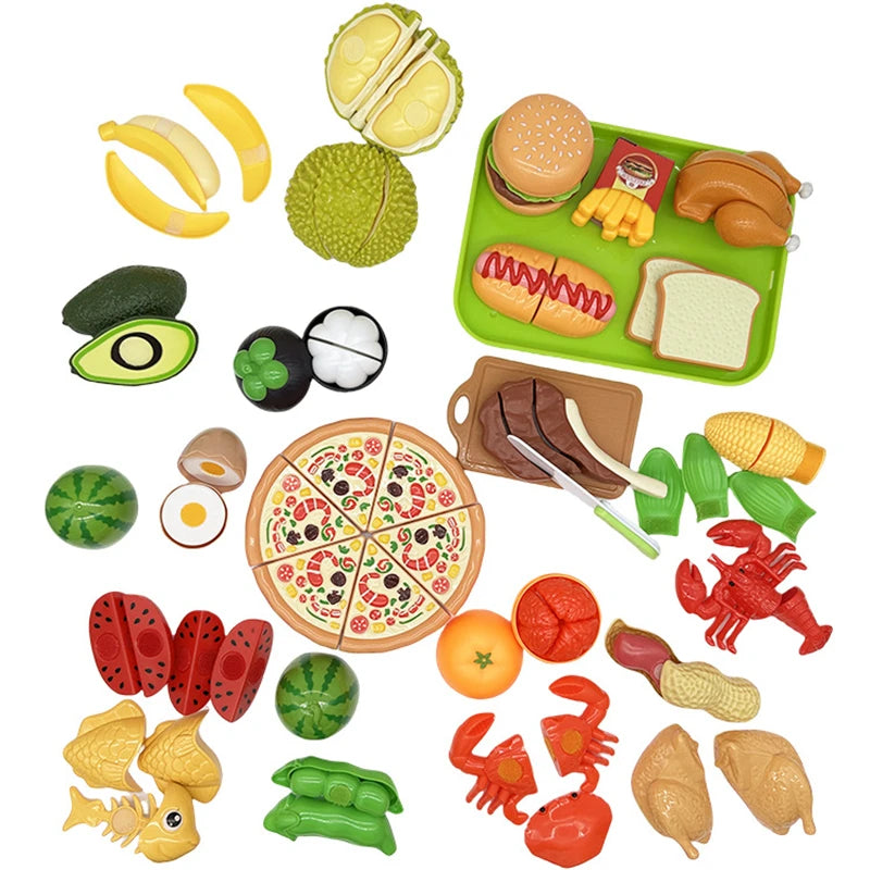 1Pcs Montessori Paste Chechele Simulation Durian Grapefruit Cherry Educational Toy Play House Decompress Educational Toy Gift