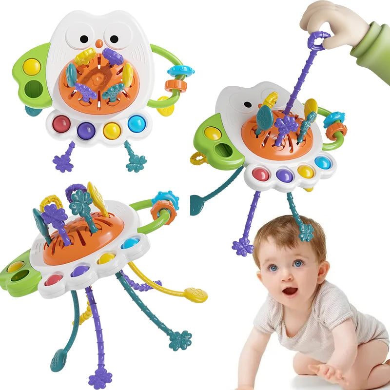 Montessori Sensory Development Baby Toys owl Pull String Finger Grasp Training Early Learning Education Toys For 10 Months+ Baby