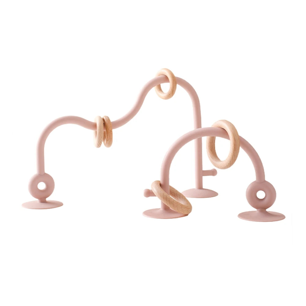 Baby Toy Silicone Educational Toys Infant Montessori Toy Teething Track Maze Wooden Roller Coaster Bead Baby Accessory Teether