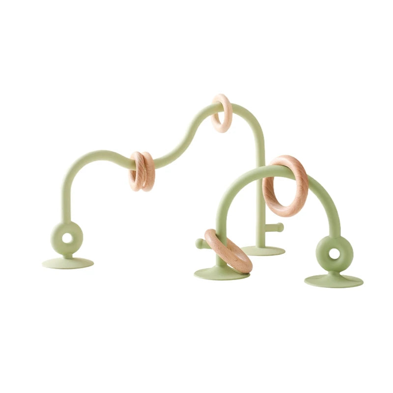 Baby Toy Silicone Educational Toys Infant Montessori Toy Teething Track Maze Wooden Roller Coaster Bead Baby Accessory Teether