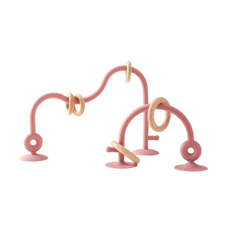 Baby Toy Silicone Educational Toys Infant Montessori Toy Teething Track Maze Wooden Roller Coaster Bead Baby Accessory Teether