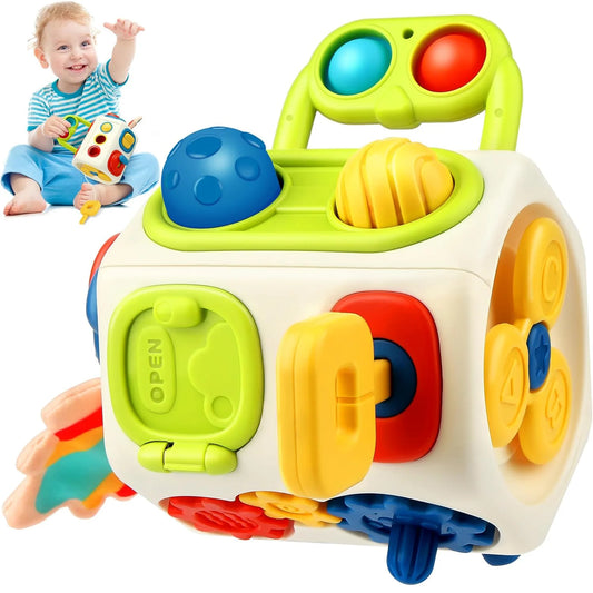 Montessori Busy Cube Toys for Toddler Sensory Activities Busy Board Early Educational Learning Travel Toys Gift for Kids