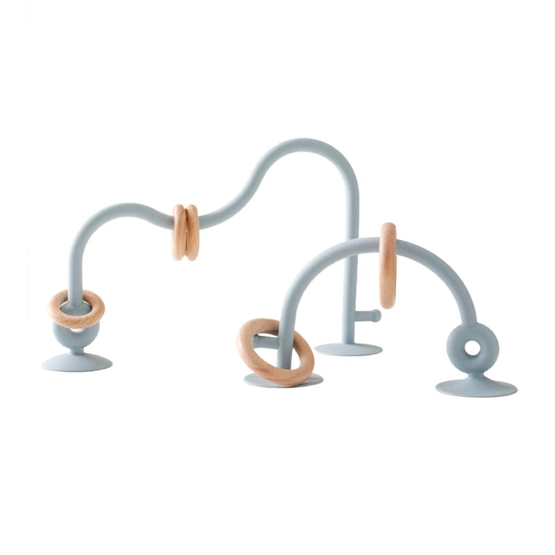 Baby Toy Silicone Educational Toys Infant Montessori Toy Teething Track Maze Wooden Roller Coaster Bead Baby Accessory Teether